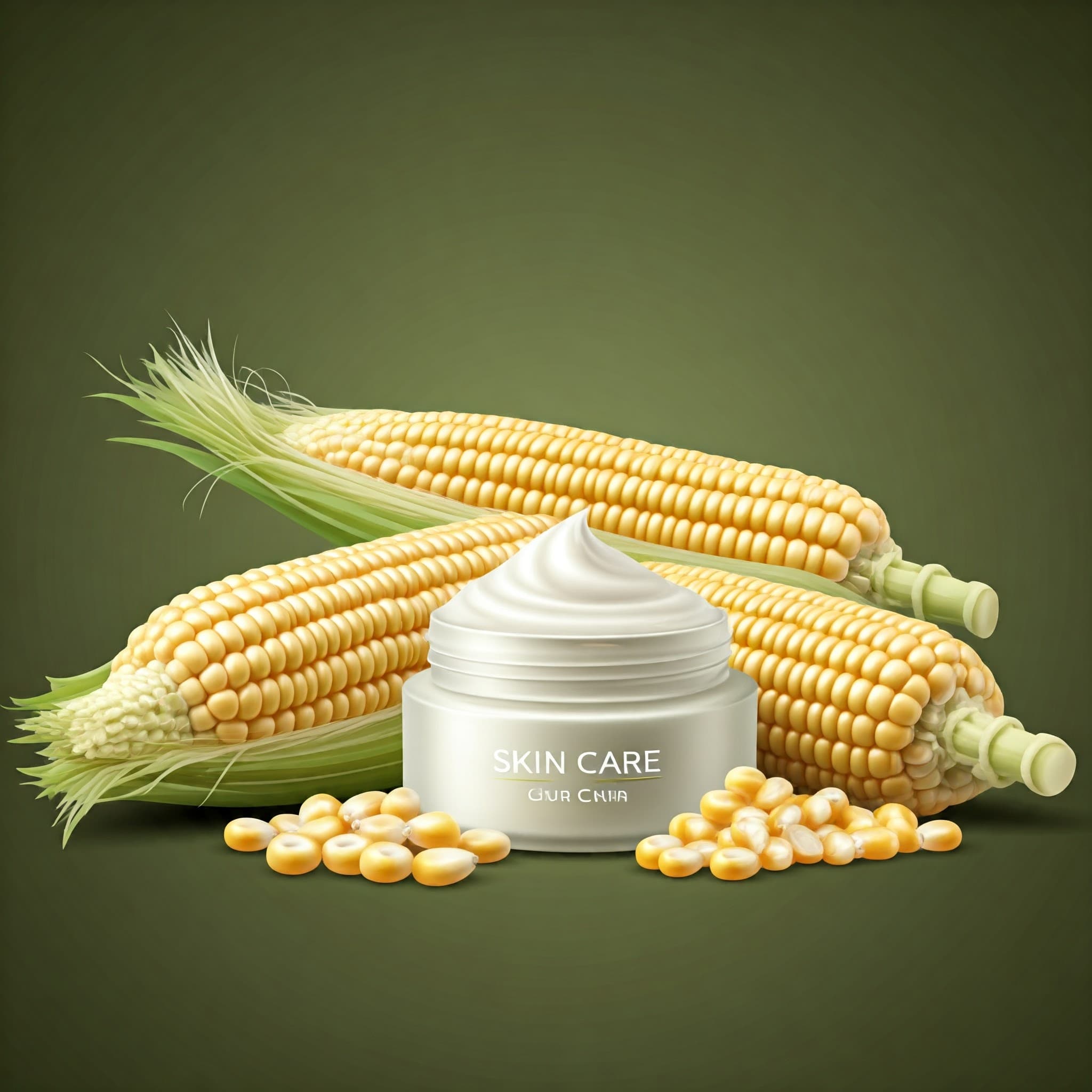 Crema para el cuidado de la piel utilizando maíz blanco no transgénico como ingrediente (Imagen generada por IA)