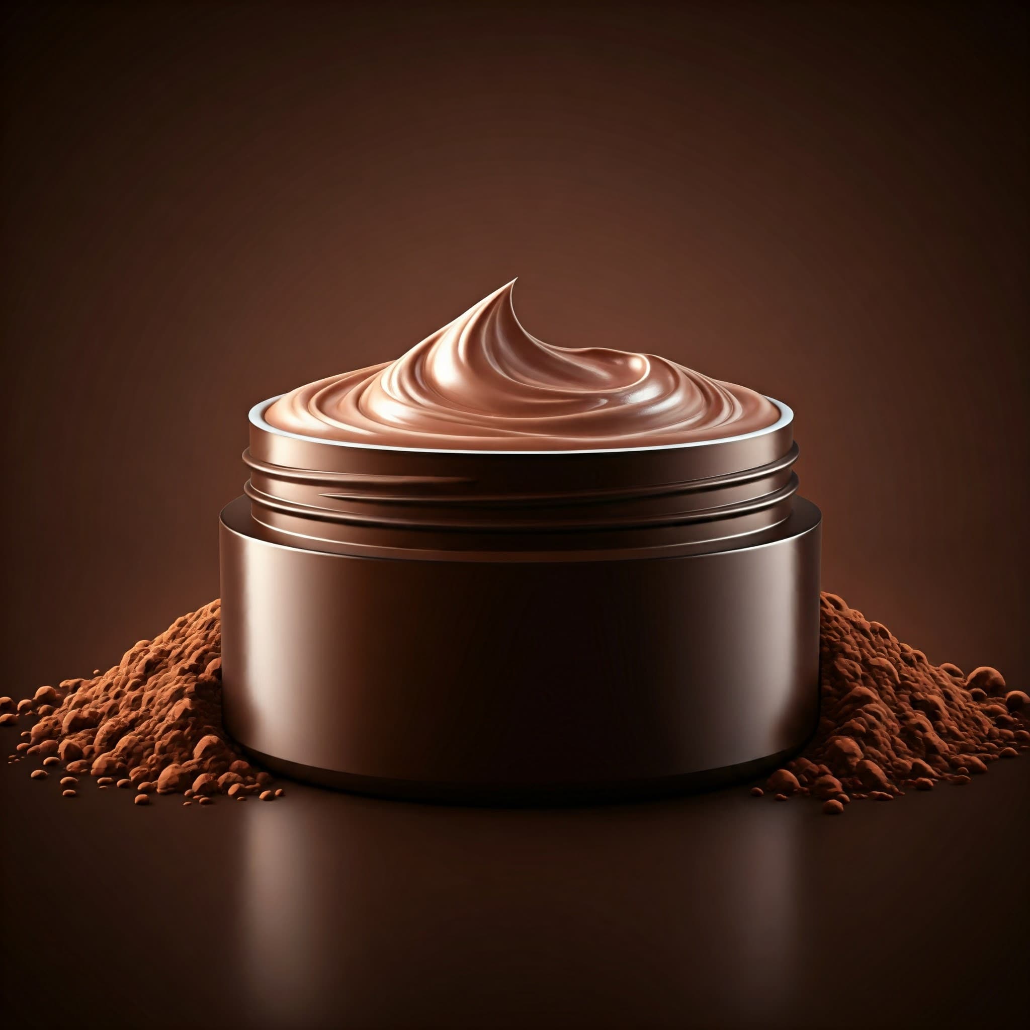 Crema cosmética que utiliza cacao en polvo de baja calidad como ingrediente (Imagen generada por IA)