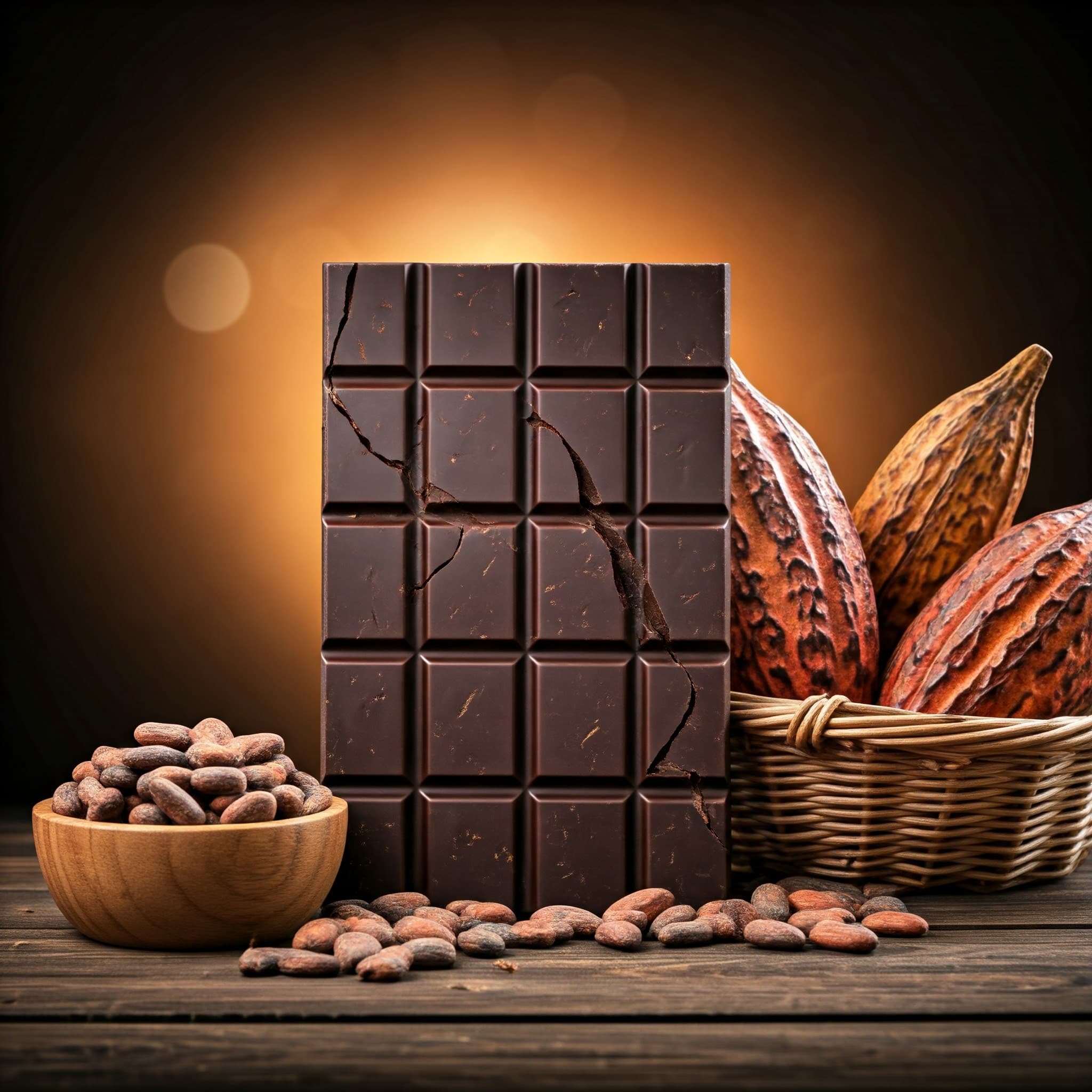 Barra de Chocolate Negro (Imagen Generada por IA)
