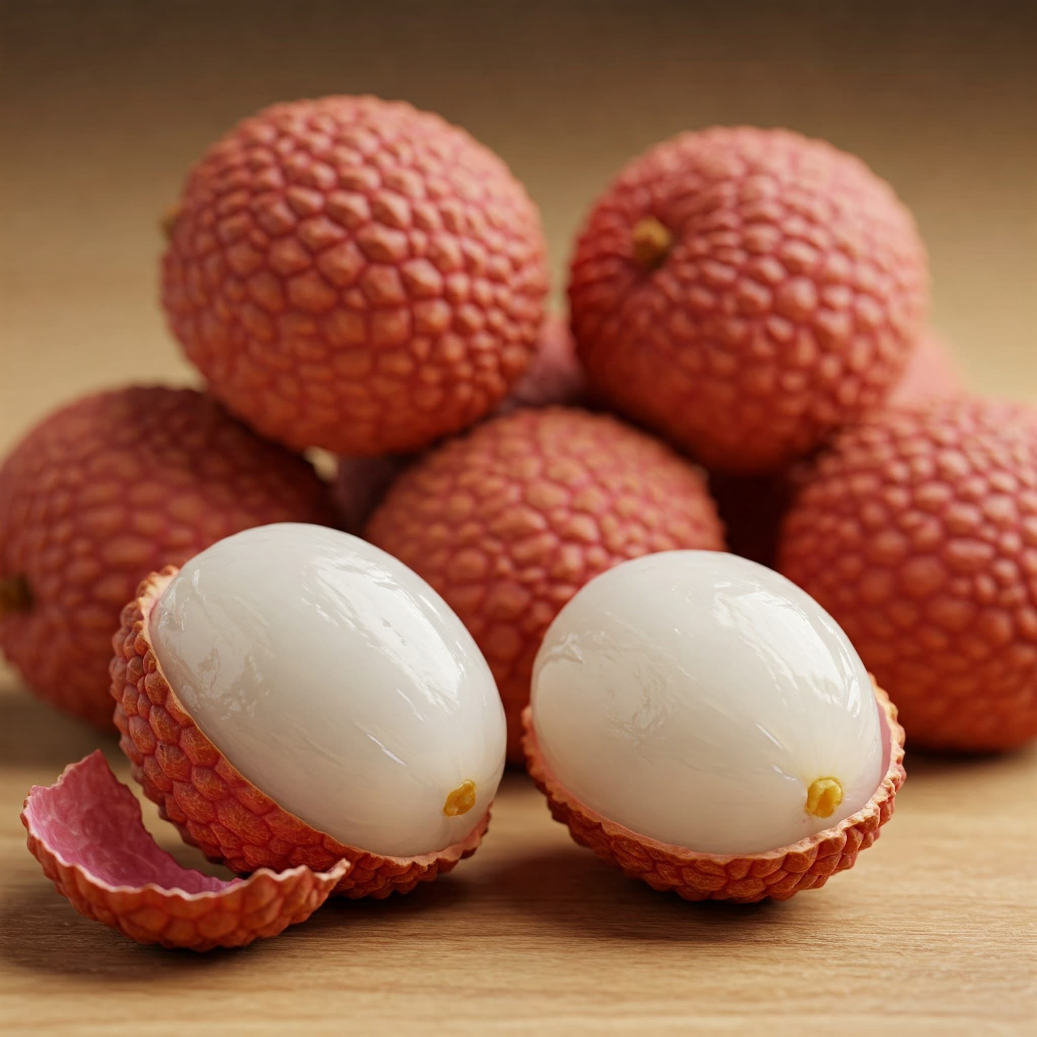 Frische Litschis (KI-generiertes Bild)