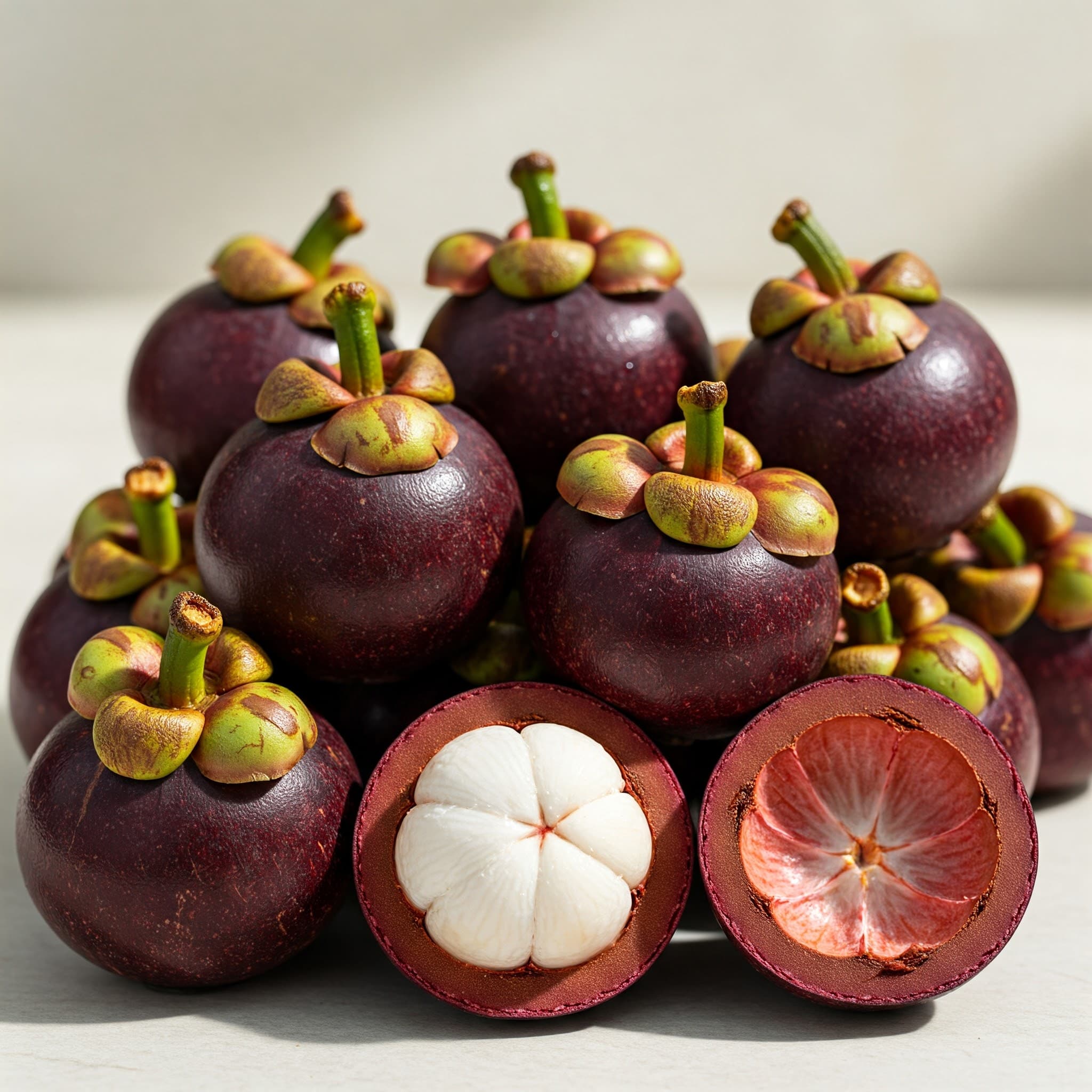 Frische Mangostane (KI-generiertes Bild)