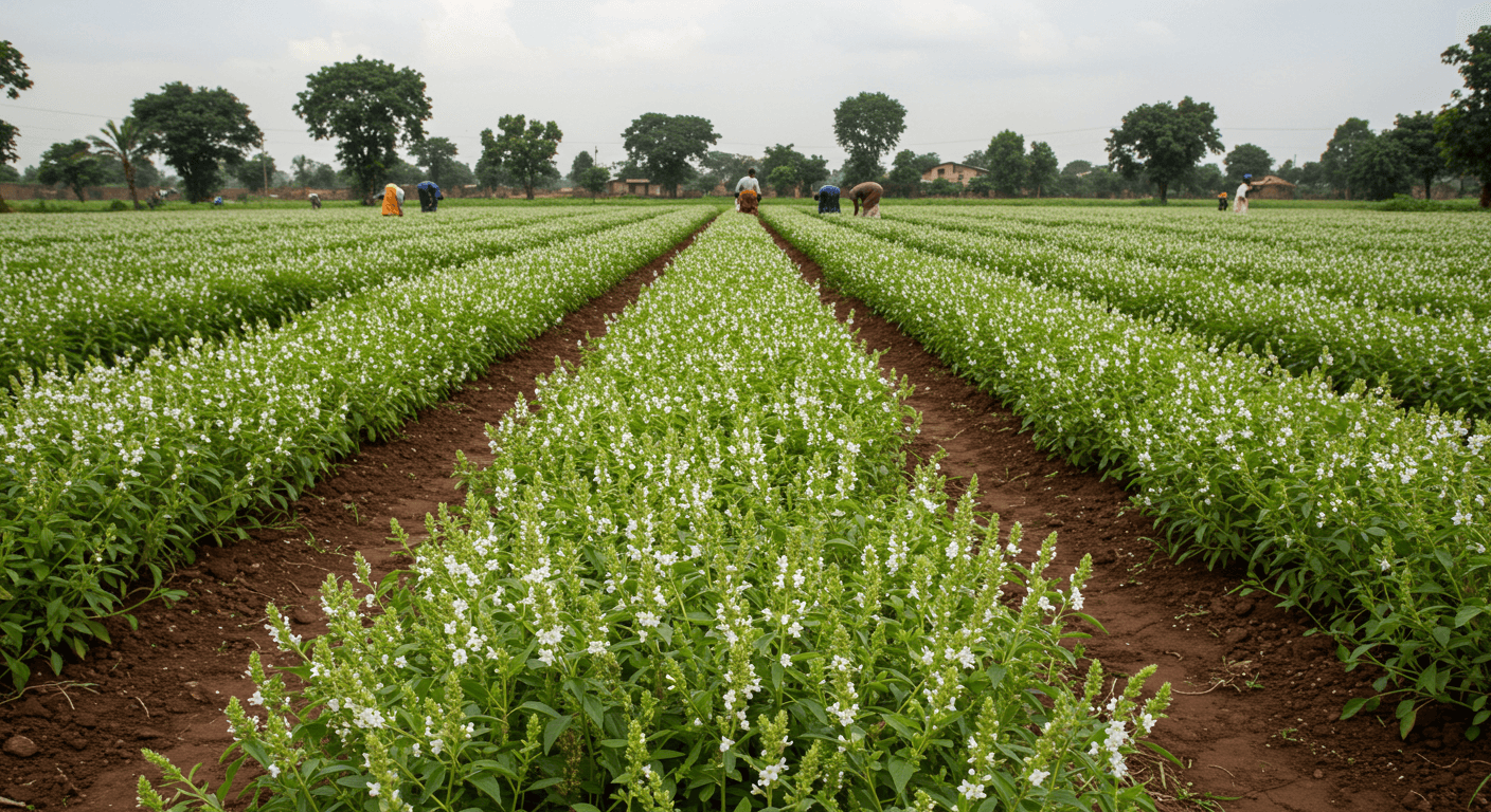 Chia-Samen-Feld in Nigeria (KI-generiertes Bild)