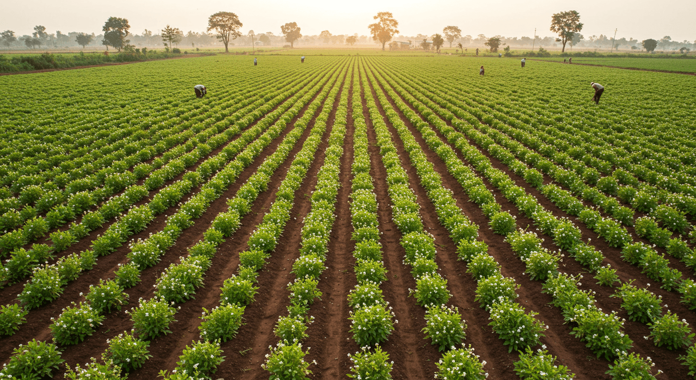 Campo di semi di chia in Nigeria (immagine generata dall’IA)