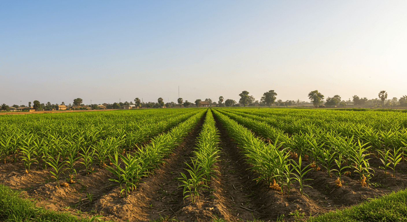 A ginger field in Nigeria (AI-generated image).