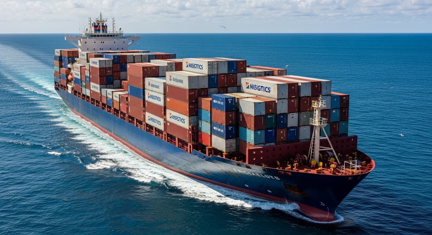 Flexitanks de 24.000 L a bordo de un buque portacontenedores (imagen generada por IA)