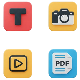Metinler, fotoğraflar, videolar ve PDF'ler gibi çeşitli dosya türlerini analiz ederek kapsamlı içgörüler elde edin. Hepsi tek bir konu etrafında.